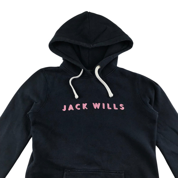 Jack Wills women's 8 black plain with pink detailing hoodie