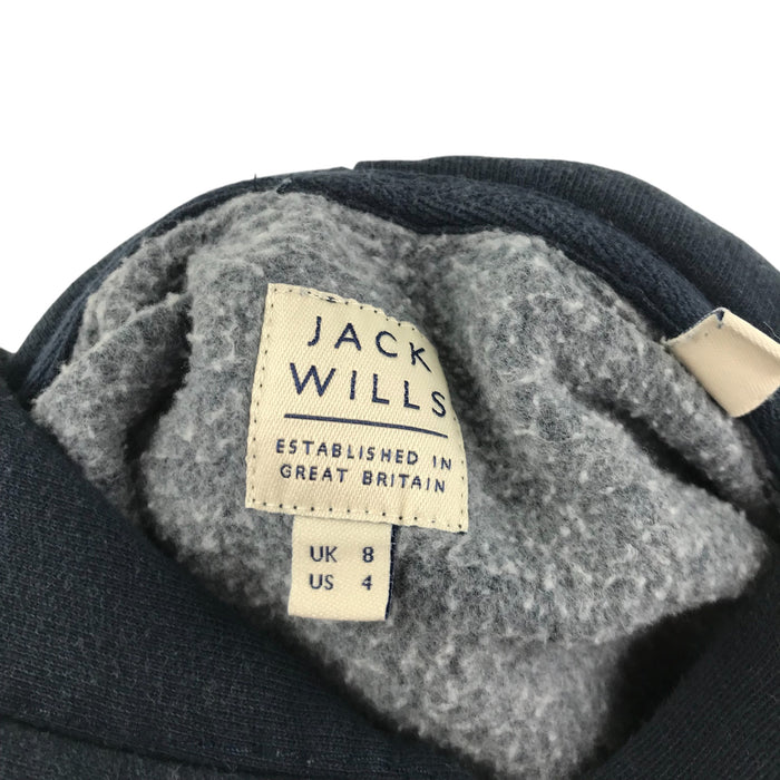 Jack Wills women's 8 black plain with pink detailing hoodie