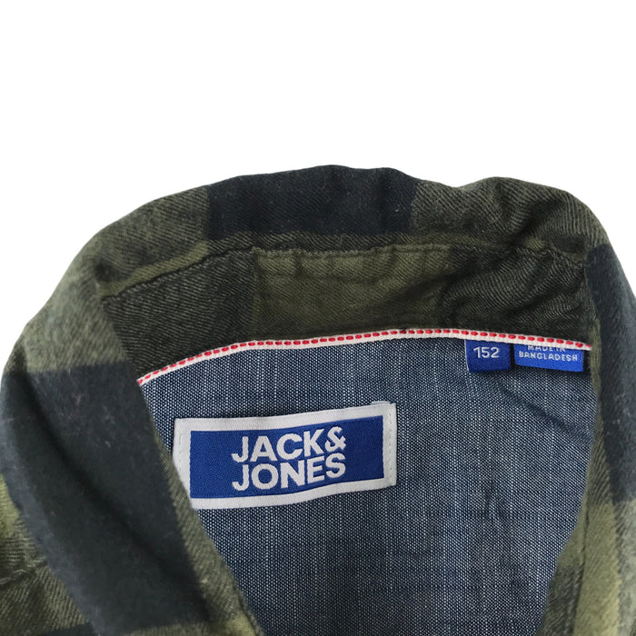 Jack&Jones 11-12 years khaki and black checked buttoned cotton shirt