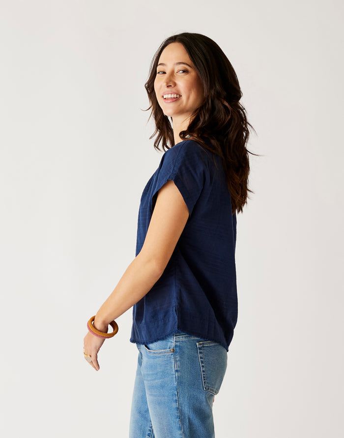 James Textured Top: Navy - FINAL SALE