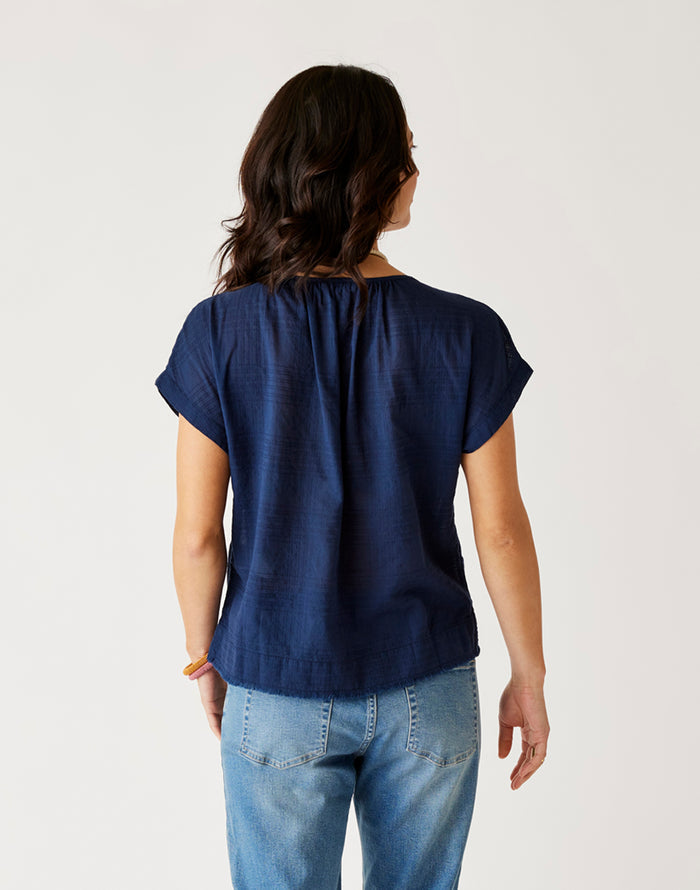 James Textured Top: Navy - FINAL SALE