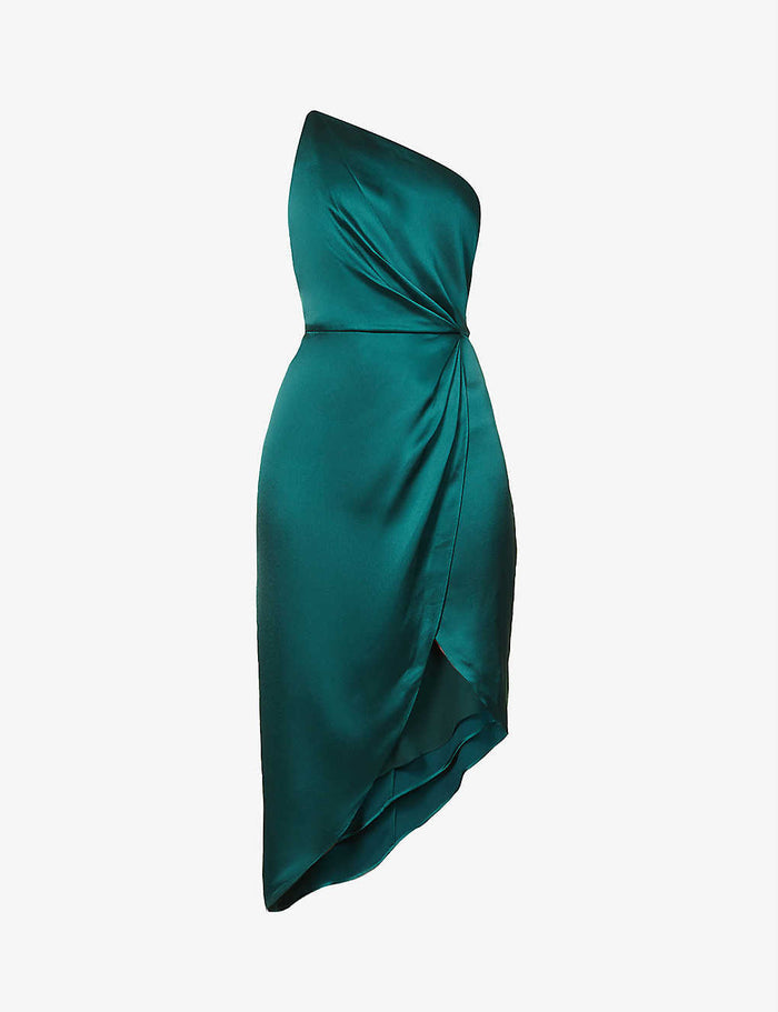 JENNY YOO Calla One-shoulder Emerald Green Maid Of Honour Bridesmaid Dress - House Of Huntington