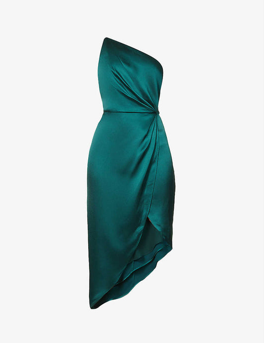 JENNY YOO Calla One-shoulder Emerald Green Maid Of Honour Bridesmaid Dress - House Of Huntington