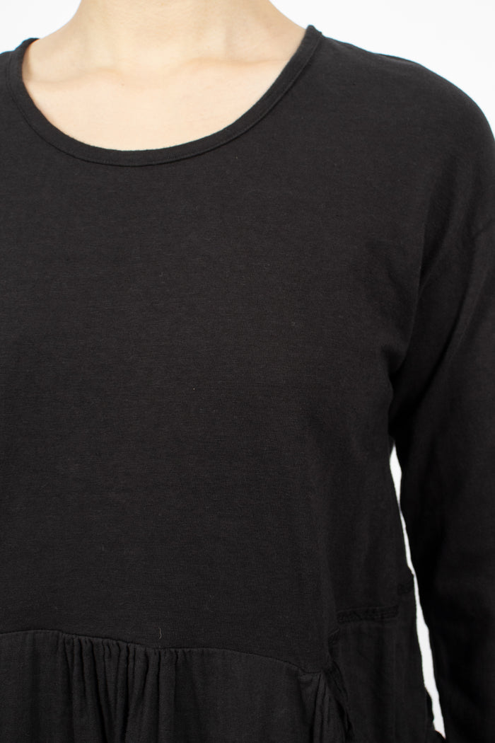 Jersey x Double Gauze Butter Dress Black