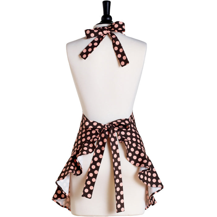Jessie Steele - Brown & Pink Polka Dot Kitchen Apron