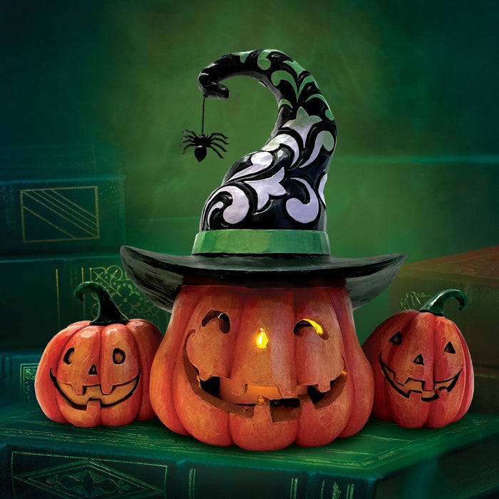 Jim Shore Heartwood Creek - Altogether Spooky Jack-O-Lanterns LED Halloween Figurine 6016642