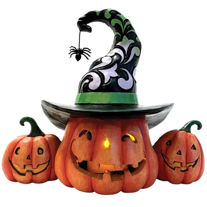 Jim Shore Heartwood Creek - Altogether Spooky Jack-O-Lanterns LED Halloween Figurine 6016642