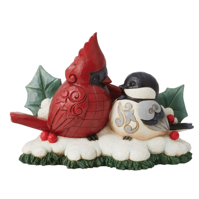 Jim Shore Heartwood Creek - Holiday Cardinal & Chickadee Birds Figurine 6012868