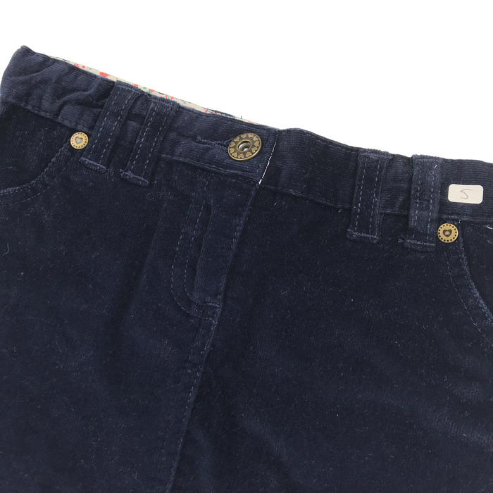 John Lewis 5-6 years navy blue corduroy mini skirt