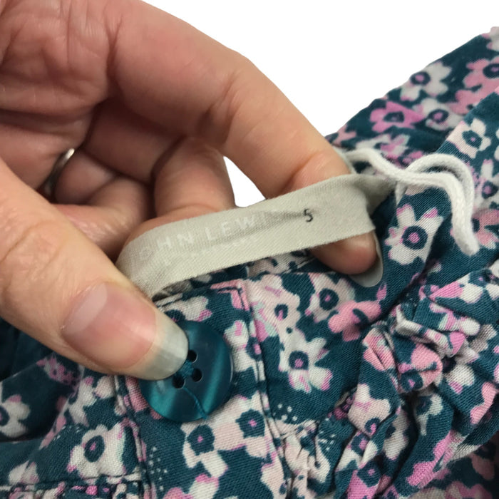 John Lewis 5-6 years teal flower skirt