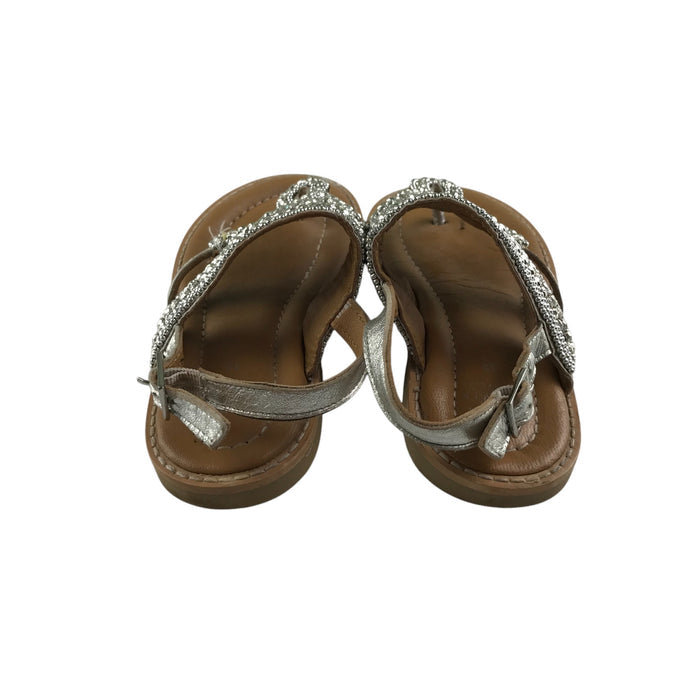 John Lewis size UK 12 (jr) silver gem sandals