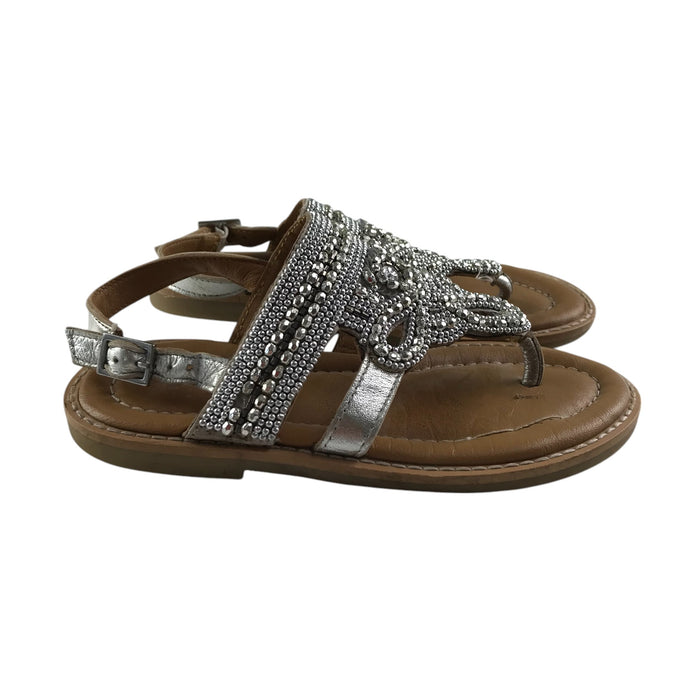 John Lewis size UK 12 (jr) silver gem sandals