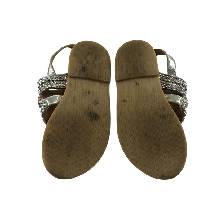 John Lewis size UK 12 (jr) silver gem sandals