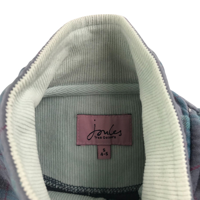 Joules 4-5 years blue checked quarter zip sweater