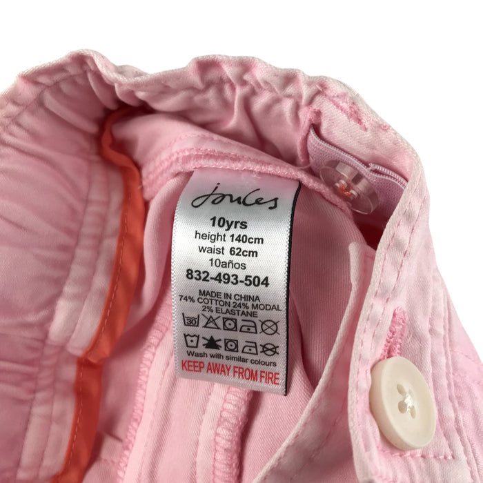 Joules 9-10 years light pink stretch denim style shorts