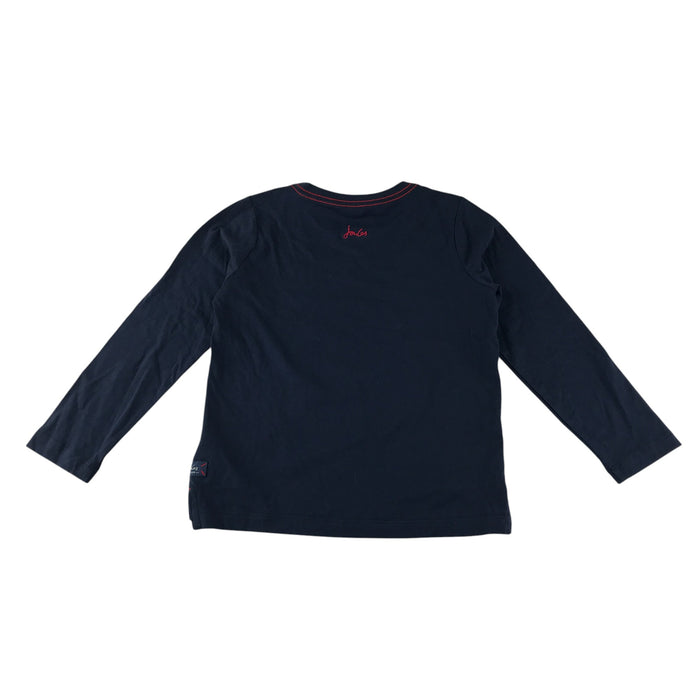 Joules festive t-shirt 5-6 years navy blue flip sequin T-rex