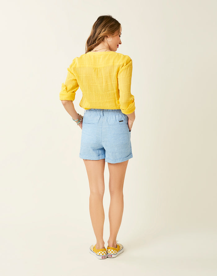 Journey Linen Short: Lt. Royal Chambray - FINAL SALE