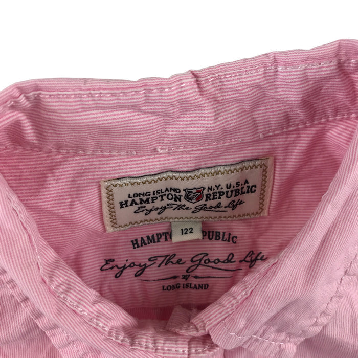 Kappahl 6-7 years pink with white striped buttoned cotton shirt