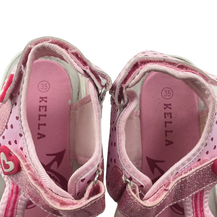Kella size UK 2.5 pink hearts sandals