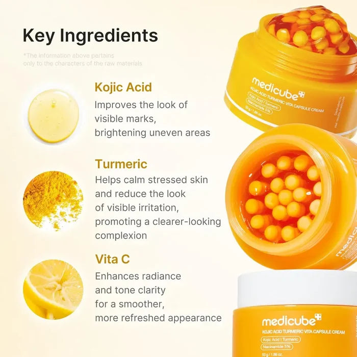Kojic Acid Turmeric Vita Capsule Cream - Moisturiser Medicube Face Moisturizers