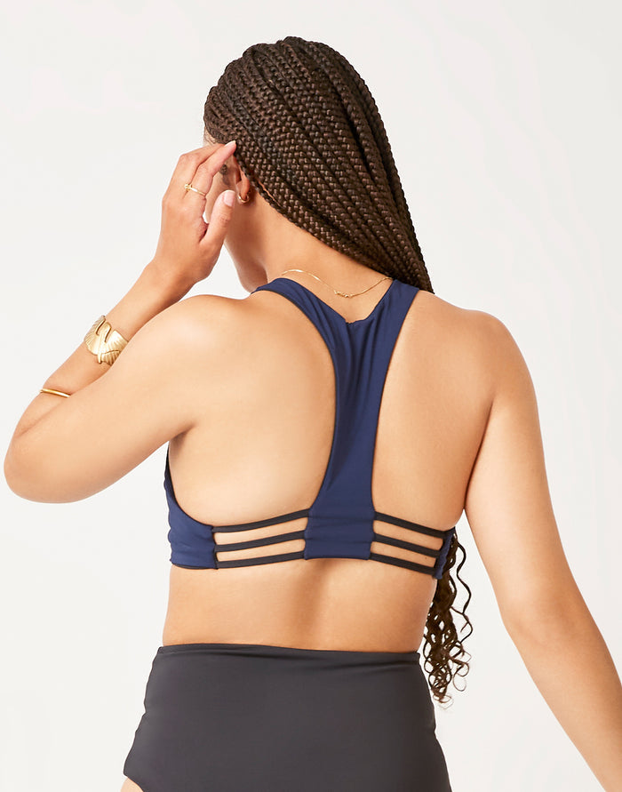 La Jolla Reversible Top: Black/Navy - FINAL SALE