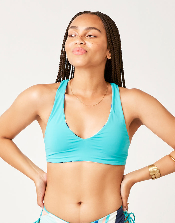 La Jolla Reversible Top: Kaleidoscope/Ceramic - FINAL SALE
