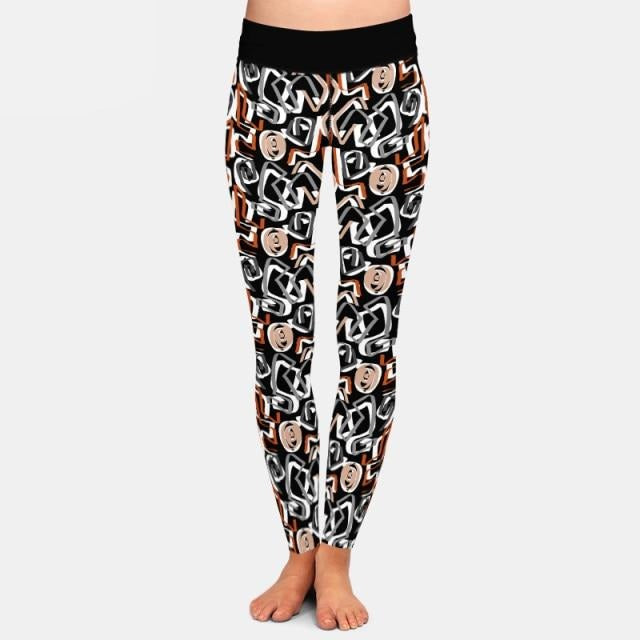 Ladies 3D Abstract Geometry Printed Leggings