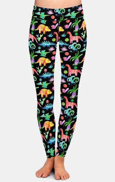 Ladies 3D Cartoon Dinosaurs Printed Leggings