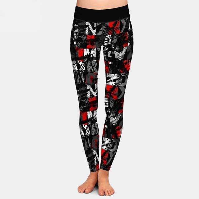 Ladies 3D Doodle/Letters Digital Printed Leggings