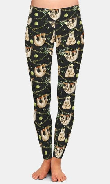 Ladies Assorted 3D Cute Cartoon Sloth Printed Leggings