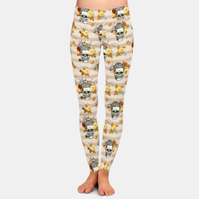 Ladies Assorted 3D Skull Patterned Leggings