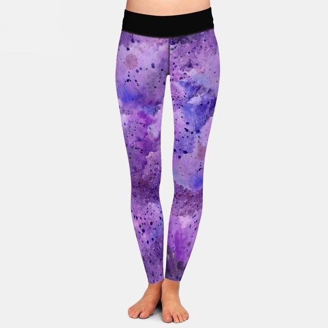 Ladies Beautiful 3D Watercolour Space Printed Leggings