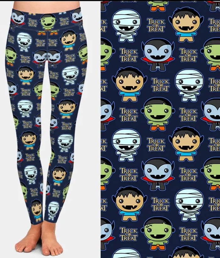 Ladies Fashion 3D Halloween, Scary Clowns & Balloons Printed Leggings
