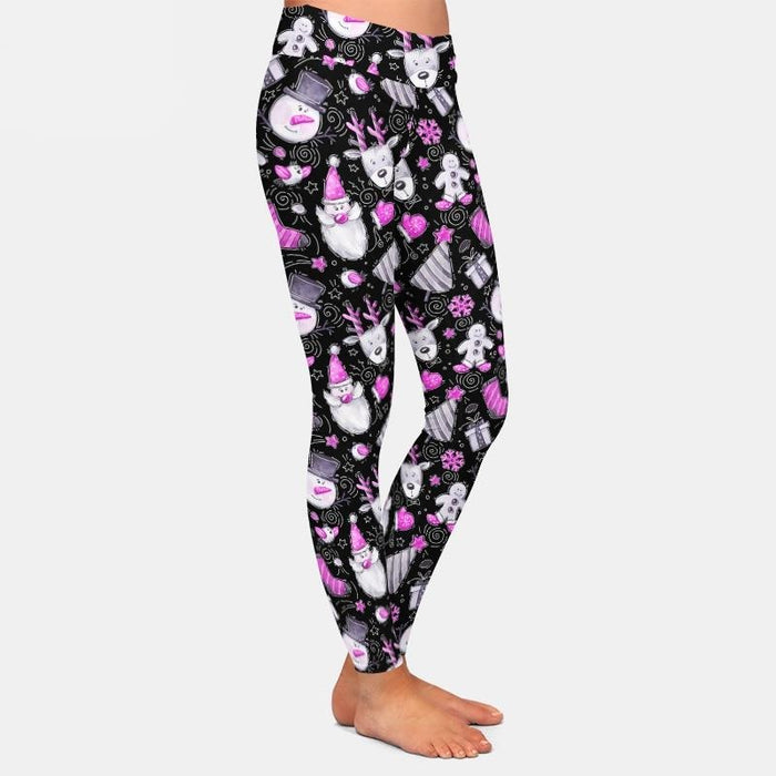 Ladies Gorgeous 3D Cartoon Christmas Printed Leggings