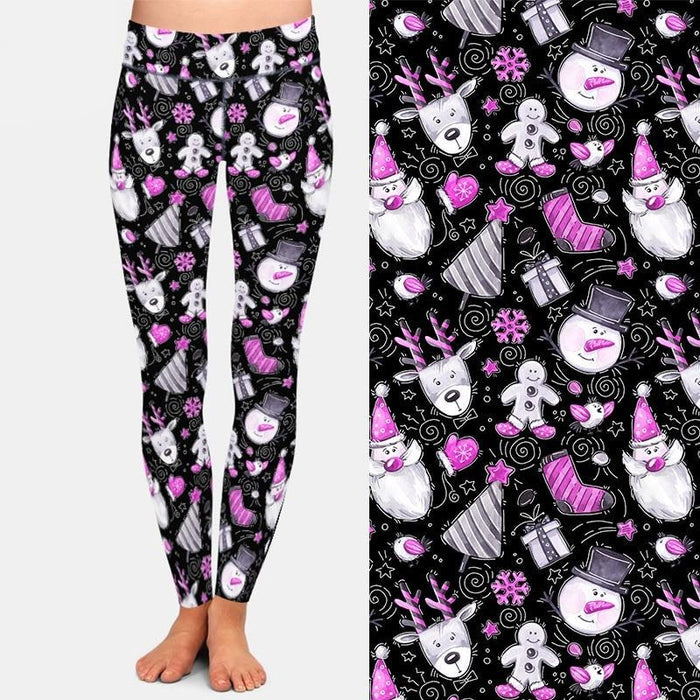 Ladies Gorgeous 3D Cartoon Christmas Printed Leggings