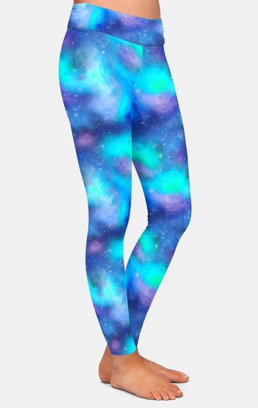 Ladies Gorgeous Bright Coloured Galaxy Printed Leggings