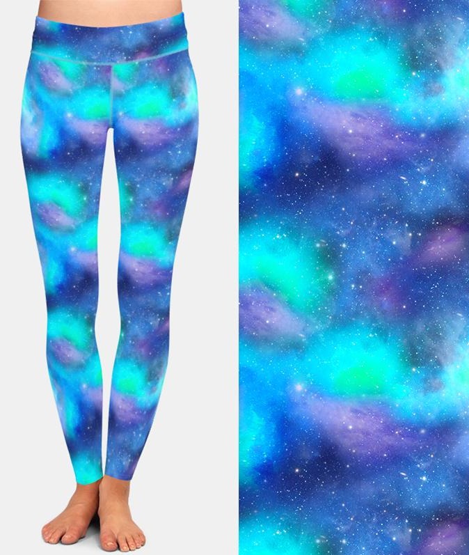 Ladies Gorgeous Bright Coloured Galaxy Printed Leggings
