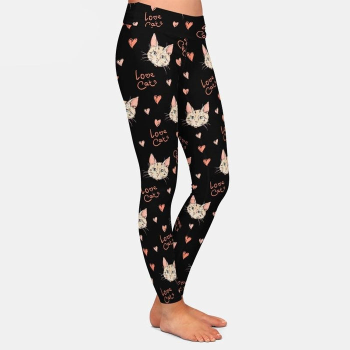 Ladies Love Cats Printed Leggings