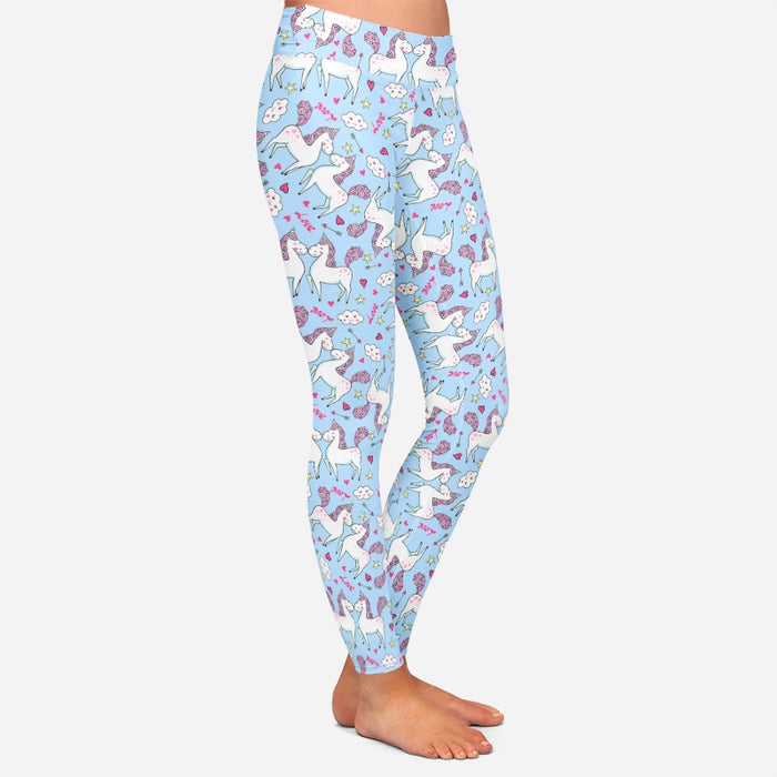 Ladies Sweet Unicorn Love Digital Printed Leggings