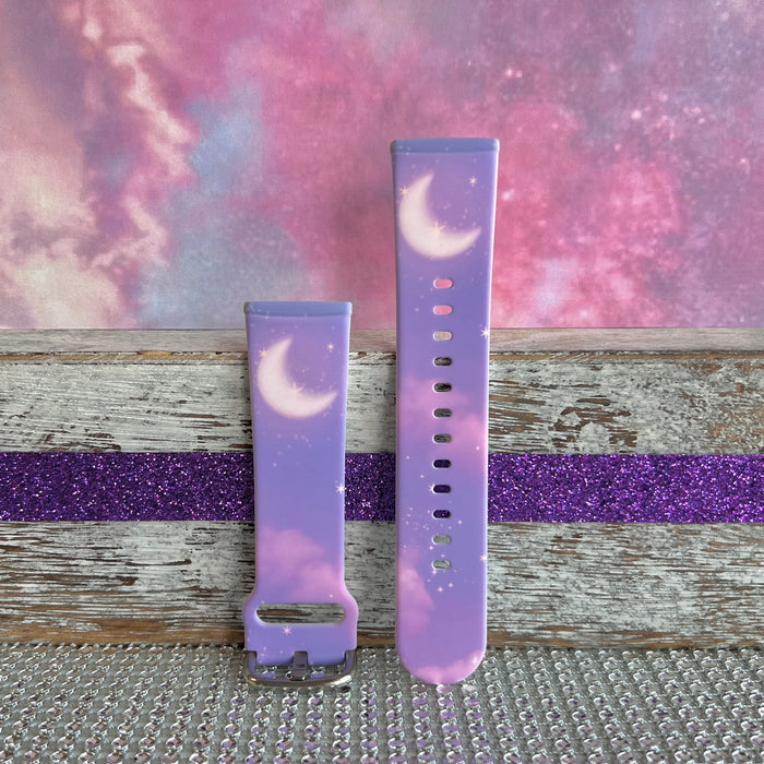 Lavender Sky Print Silicone Band For Fitbit Versa 3/4/Sense