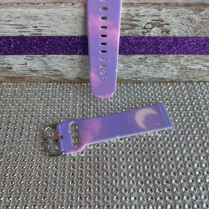 Lavender Sky Print Silicone Band For Fitbit Versa 3/4/Sense