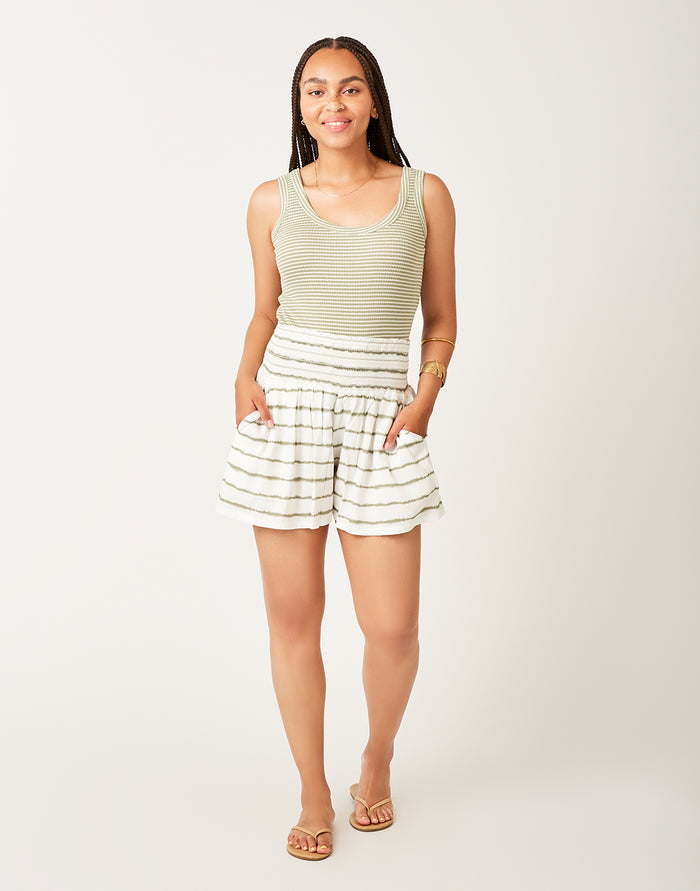 Leah Short: Olive Tie Dye Stripe - FINAL SALE