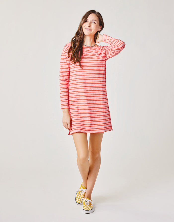 Lexi Dress: Grapefruit Breton - FINAL SALE