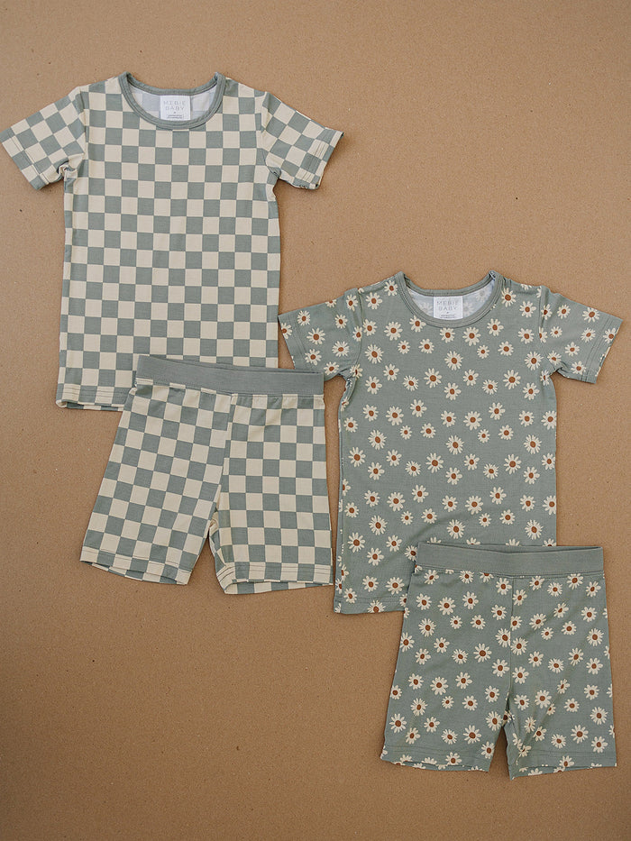 Light Green Daisy Bamboo Cozy Short Set