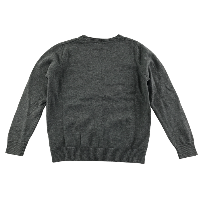 Light grey girls cable knit school cardigan