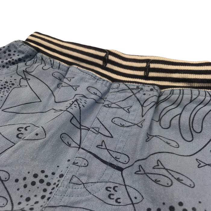 Lilly & Sid 7 years kids blue fish shorts