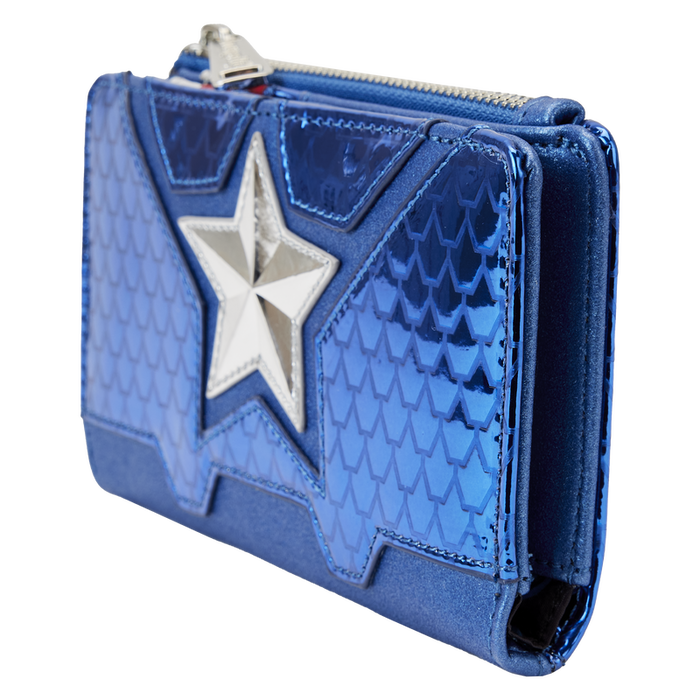 Loungefly Marvel - Captain America Metallic Glitter Flap Wallet MVWA0197