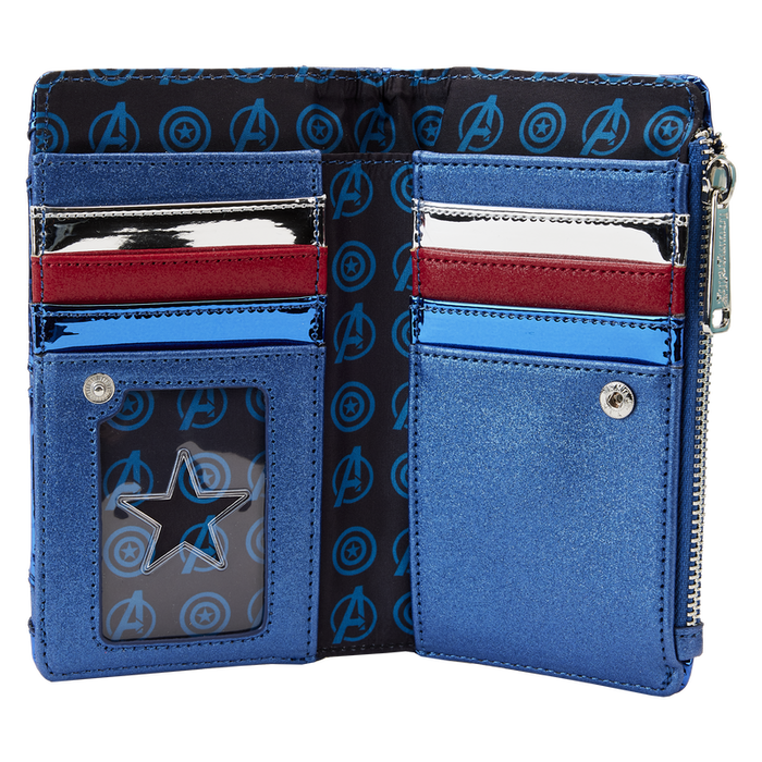 Loungefly Marvel - Captain America Metallic Glitter Flap Wallet MVWA0197
