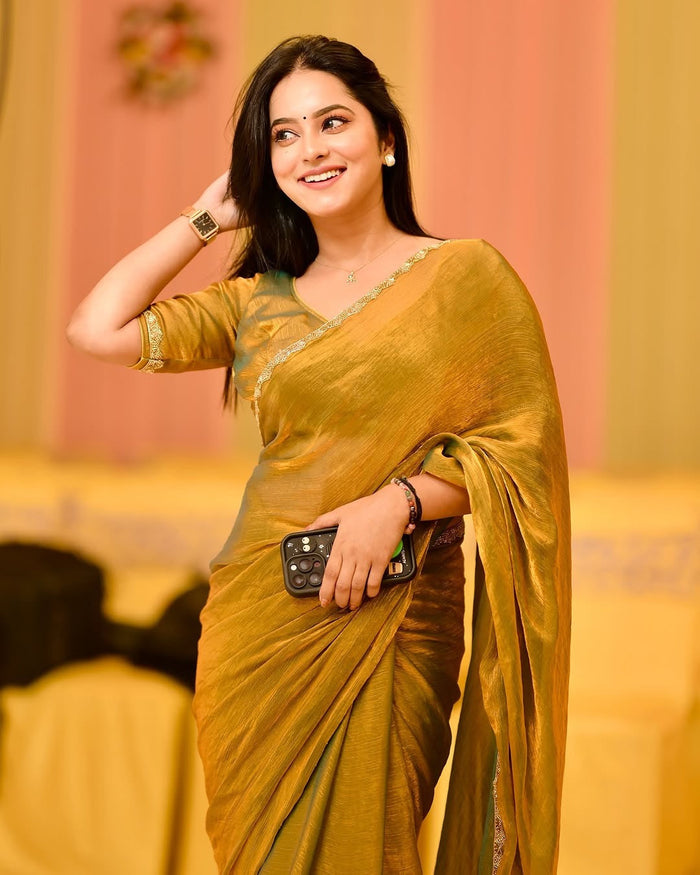 LUXURIOUS TWO-TONE FENDY CHIFFON SAREE