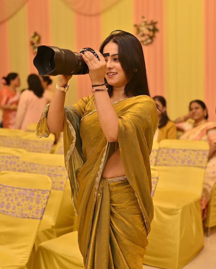 LUXURIOUS TWO-TONE FENDY CHIFFON SAREE